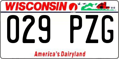 WI license plate 029PZG