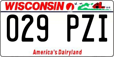WI license plate 029PZI