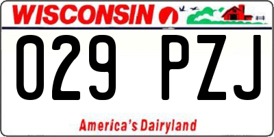 WI license plate 029PZJ