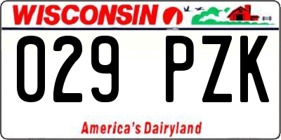 WI license plate 029PZK