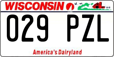 WI license plate 029PZL