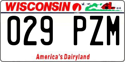 WI license plate 029PZM