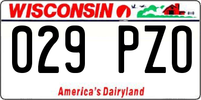 WI license plate 029PZO