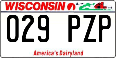 WI license plate 029PZP