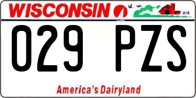 WI license plate 029PZS