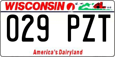 WI license plate 029PZT