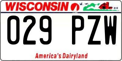 WI license plate 029PZW