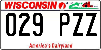 WI license plate 029PZZ