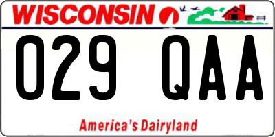 WI license plate 029QAA