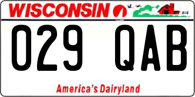 WI license plate 029QAB