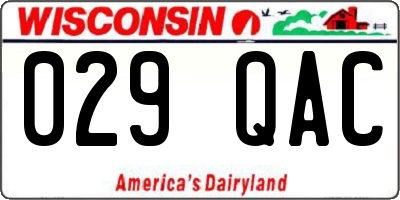 WI license plate 029QAC