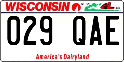 WI license plate 029QAE