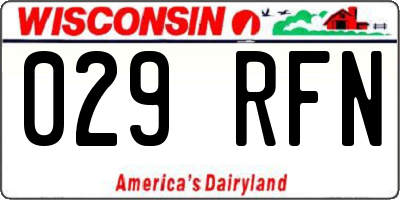 WI license plate 029RFN