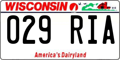 WI license plate 029RIA