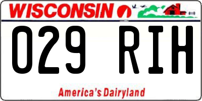 WI license plate 029RIH