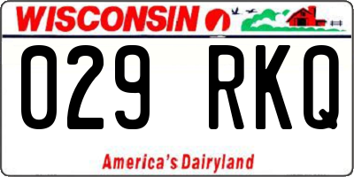 WI license plate 029RKQ