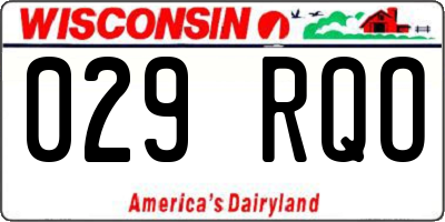WI license plate 029RQO