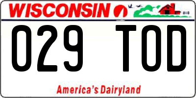 WI license plate 029TOD