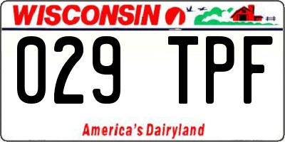 WI license plate 029TPF