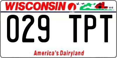 WI license plate 029TPT