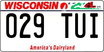 WI license plate 029TUI