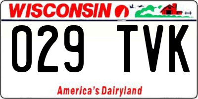 WI license plate 029TVK