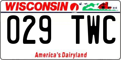 WI license plate 029TWC
