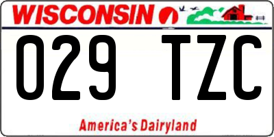 WI license plate 029TZC