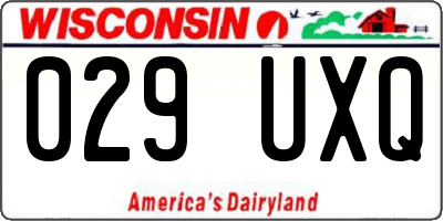 WI license plate 029UXQ