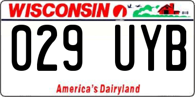 WI license plate 029UYB