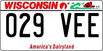 WI license plate 029VEE