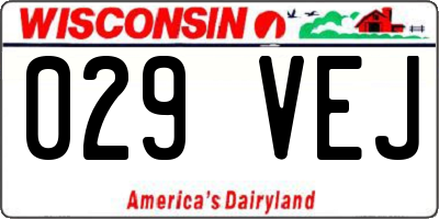 WI license plate 029VEJ