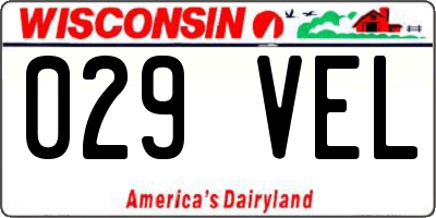 WI license plate 029VEL