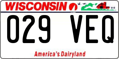 WI license plate 029VEQ