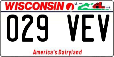 WI license plate 029VEV
