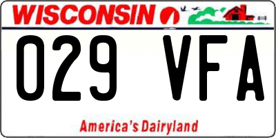 WI license plate 029VFA