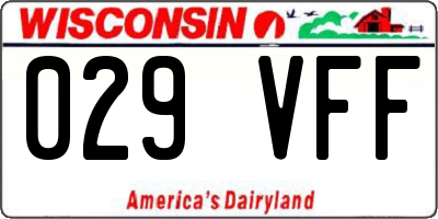 WI license plate 029VFF