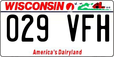 WI license plate 029VFH