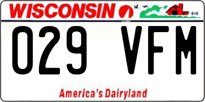 WI license plate 029VFM