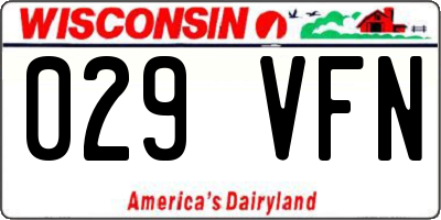 WI license plate 029VFN