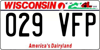 WI license plate 029VFP