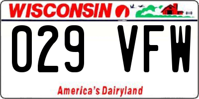 WI license plate 029VFW