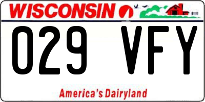 WI license plate 029VFY