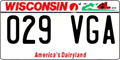WI license plate 029VGA