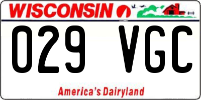 WI license plate 029VGC