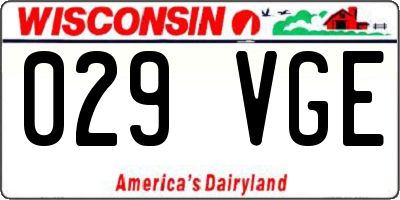 WI license plate 029VGE