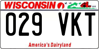 WI license plate 029VKT