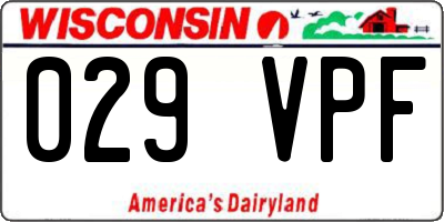 WI license plate 029VPF