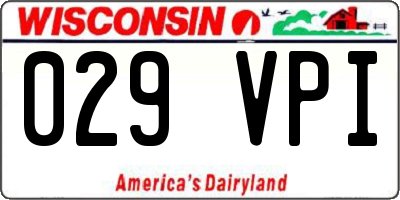 WI license plate 029VPI