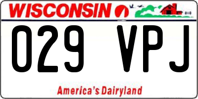 WI license plate 029VPJ